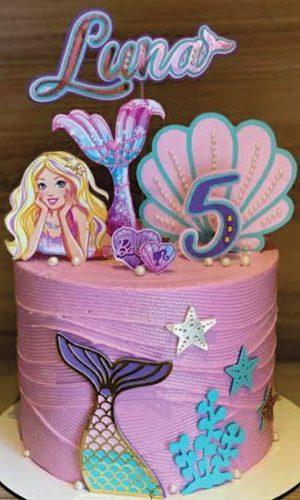 Topo de Bolo Barbie Sereia