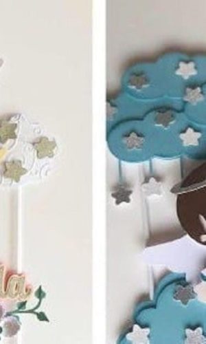 Topo de Bolo Batizado - Anjinhos - Arquivo Digital