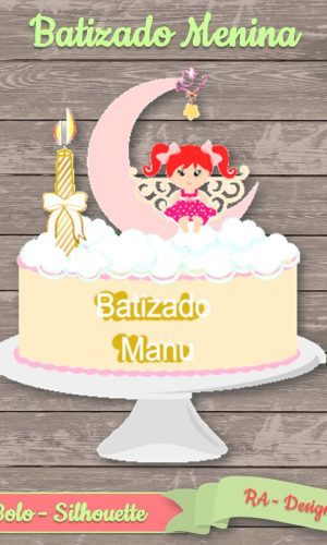 Topo de Bolo Batizado Menina