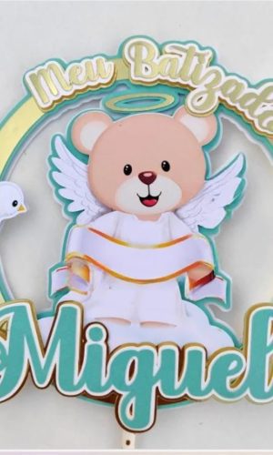 Topo de Bolo Batizado Menino Arquivo de Corte