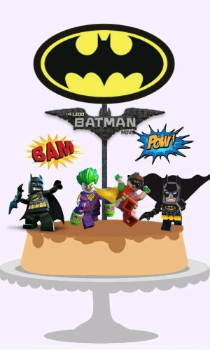 Topo de Bolo Batman Lego + 4 Arquivos a Sua Escolha