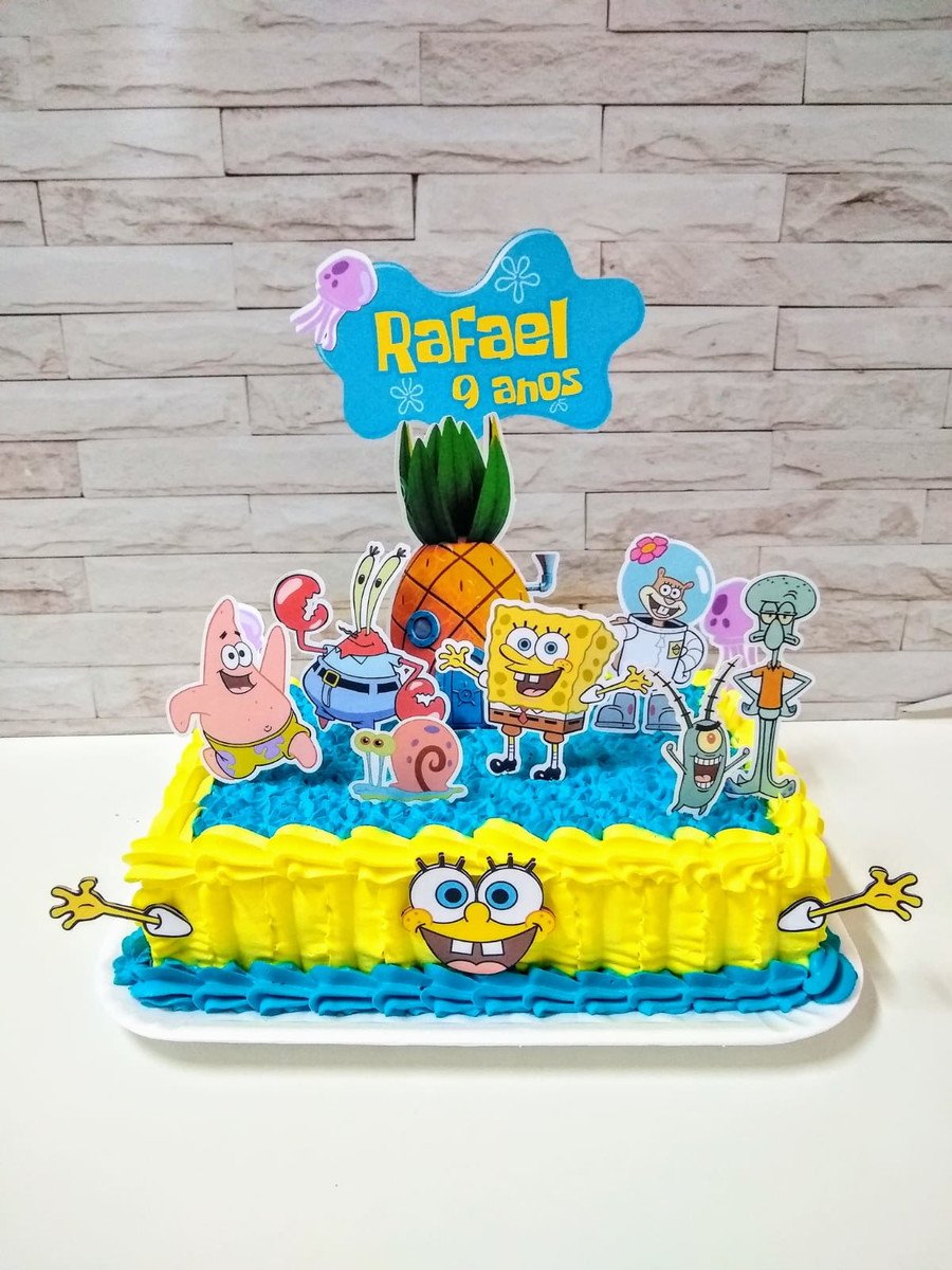 Topper Topo de Bolo Bob Esponja