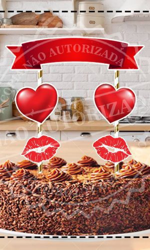 TOPO DE BOLO BODAS DE BEIJINHO - ARQUIVO DIGITAL