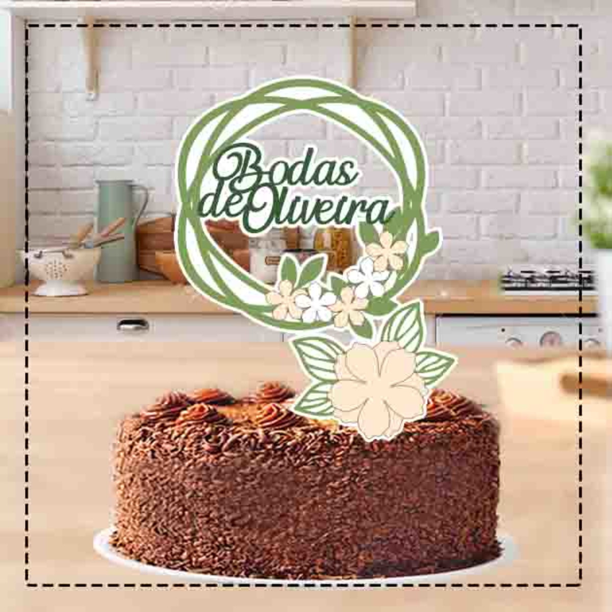 Topo De Bolo Bodas De Oliveira - Arquivo Digital