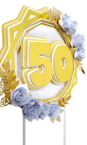 Topo de Bolo Bodas de Ouro - STUDIO E PDF