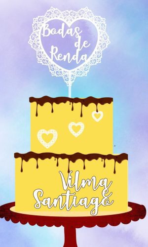 Topo de Bolo Bodas de Renda - Arquivo de Corte