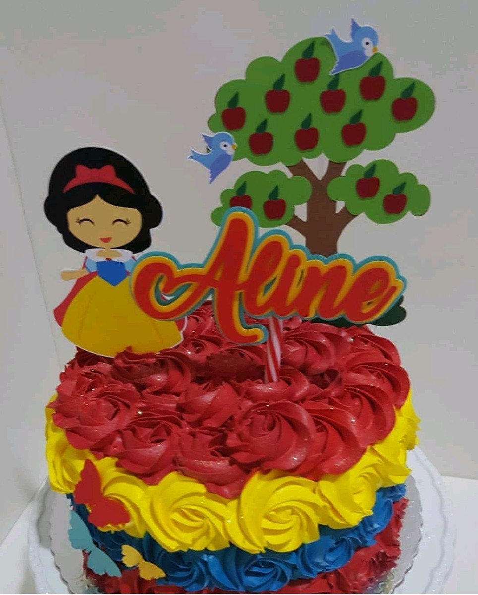 Arquivo digital SILHOUETTE - Topo Bolo Branca de Neve Cute - Imagem 3