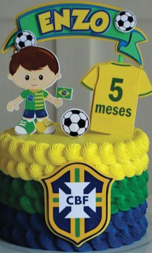 Topo de Bolo Brasil Copa Futebol Arquivo de Corte
