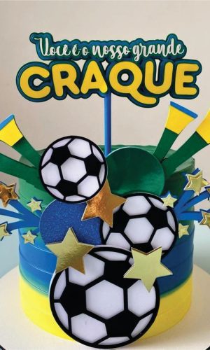 Topo de Bolo Brasil Copa Futebol Arquivo de Corte