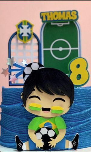 Topo de Bolo Brasil Menino Copa Arquivo de Corte