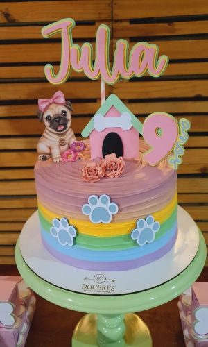 Topo de Bolo Cachorro Pug