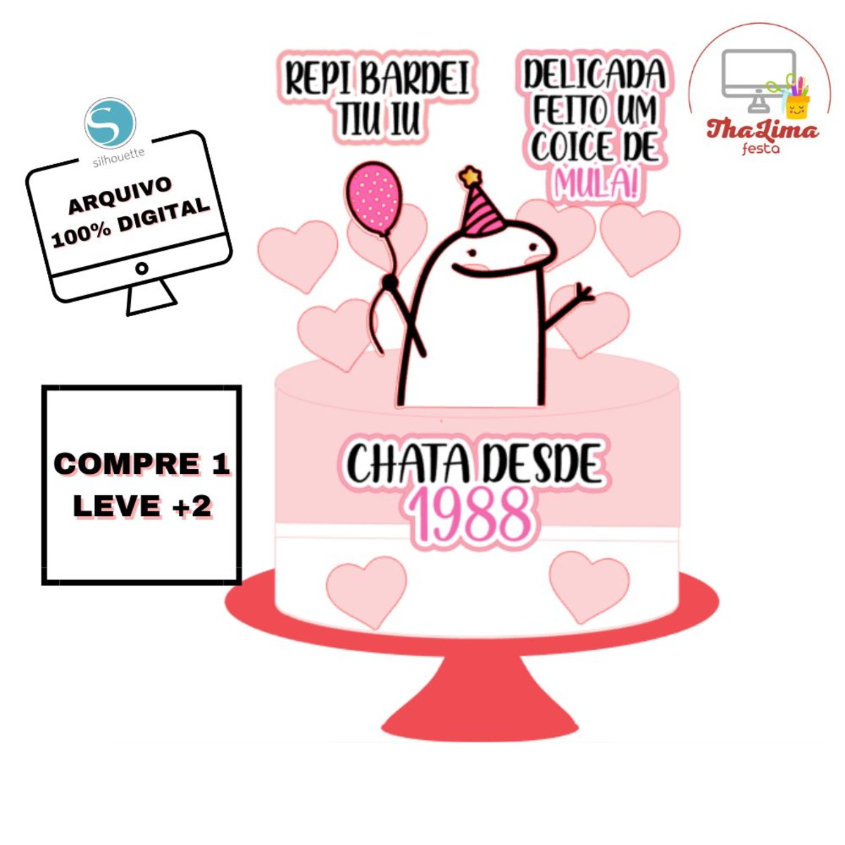 Topo de Bolo Camadas Flork Arquivo Digital Corte