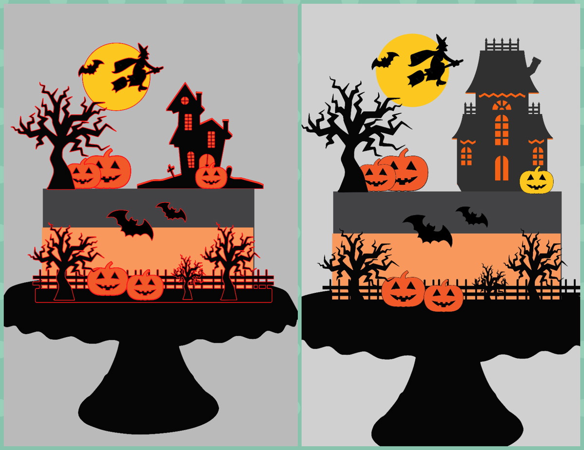 Topo de Bolo Camadas Halloween Arquivo Studio - Imagem 2