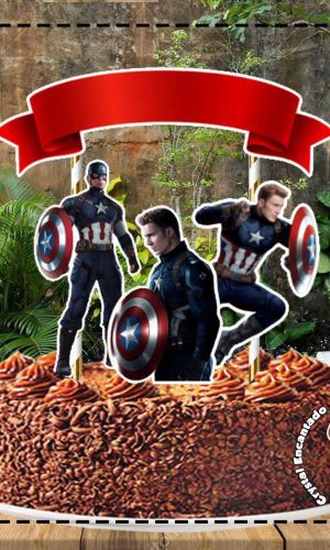 Topo de Bolo Capitao America Ref 0575 Arquivo Digital