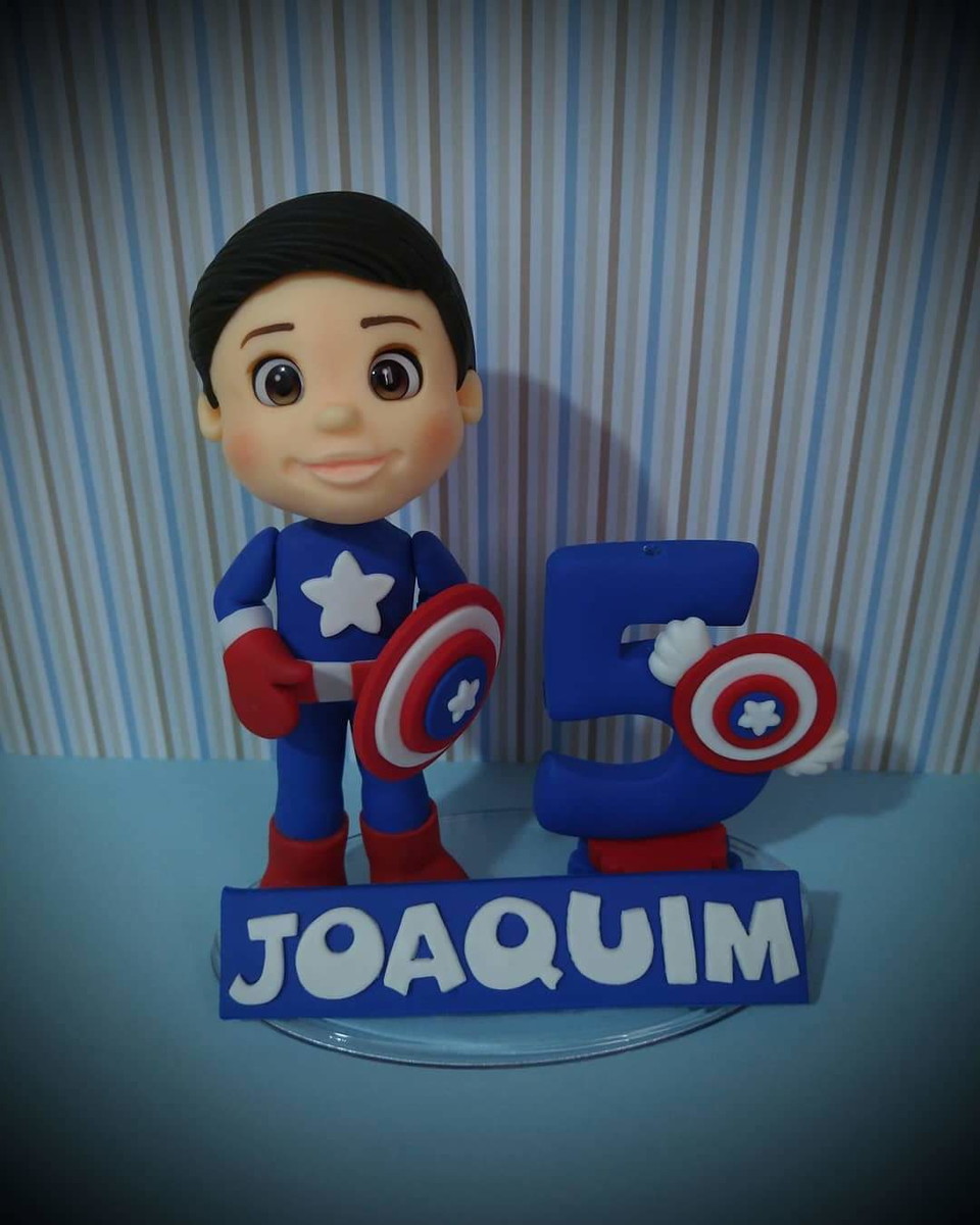 Topo de Bolo Capitão América