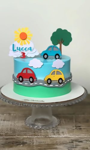 Topo de Bolo Carrinhos
