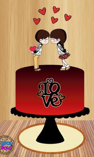 Topo de Bolo Casal Cute - Arquivo Digital
