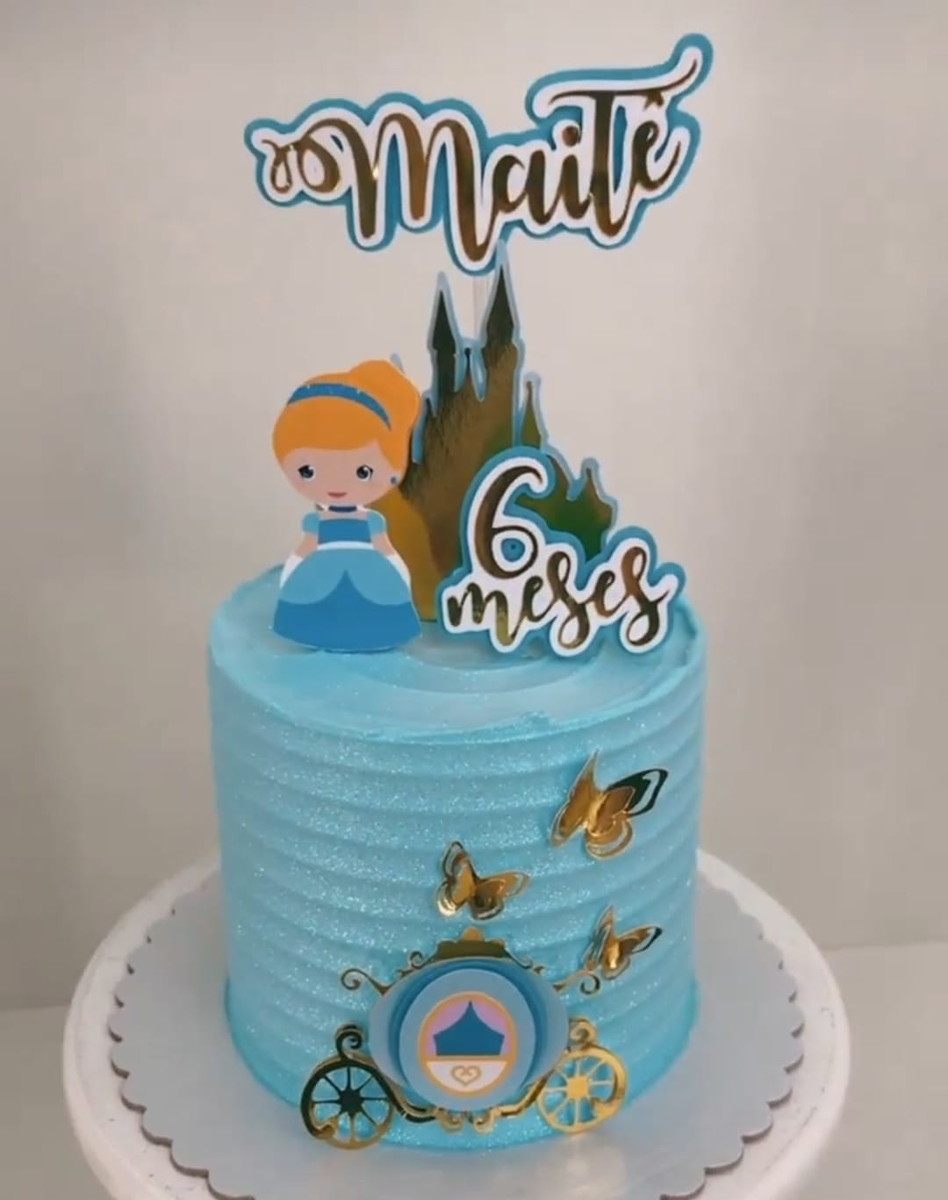 Topo de Bolo Cinderela Cute Arquivo de Corte Studio/PDF