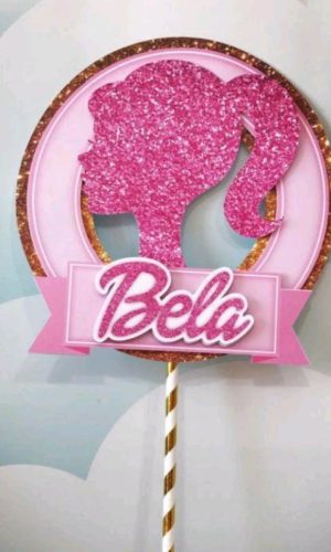 Topo de Bolo da Barbie 2 + 4 Arquivos a Sua Escolha