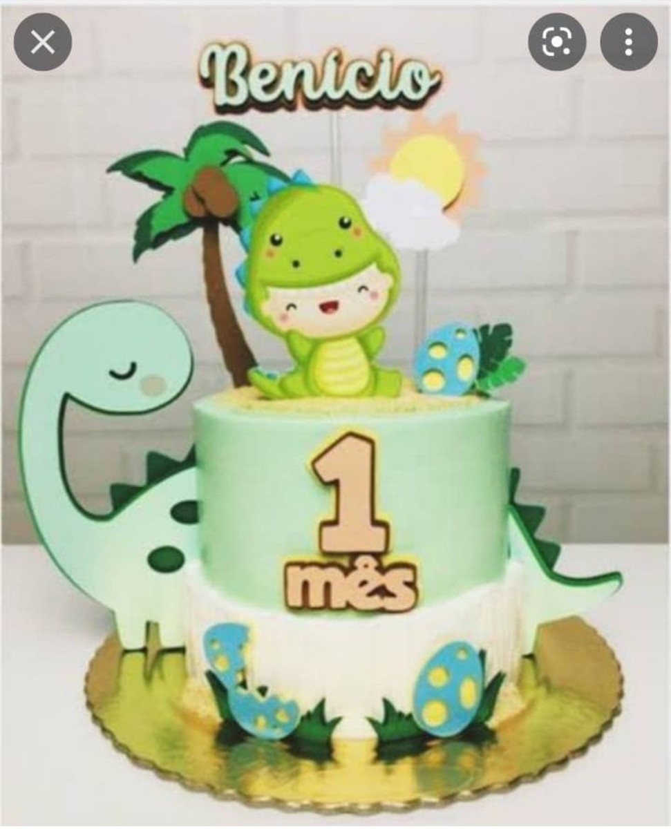arquivo Topo de bolo dinossauro ao meio