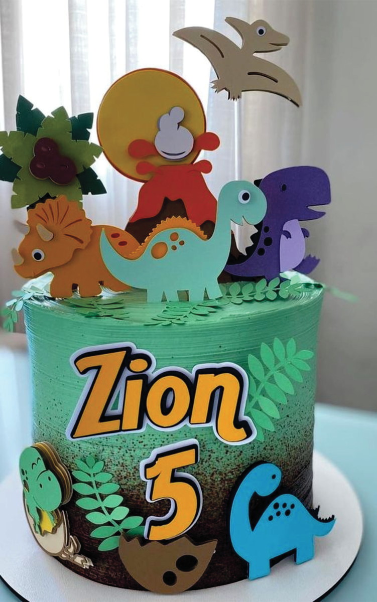 Topo de Bolo Dinossauro Arquivo de Corte