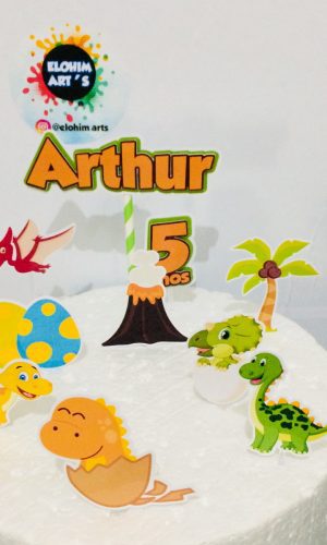Topo de Bolo Dinossauro Baby (arquivo de Corte) 4 Por 10,00