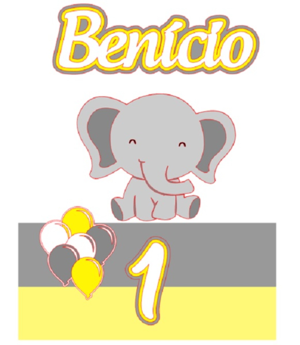 Arquivo digital p/ SILHOUETTE -Topo de Bolo Elefante Camadas - Imagem 2