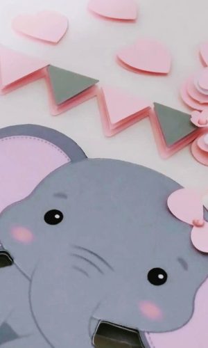 Arquivo de corte topo de bolo - Elefante Rosa