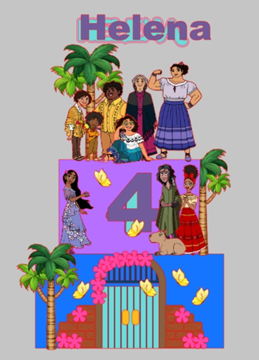 Topo de Bolo Encanto - Arquivo Digital Topper 006
