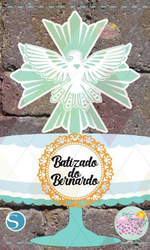 TOPO DE BOLO - ESPIRITO SANTO Batismo Batizado - 1231