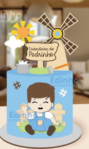 Topo de Bolo Fazendinha Menino Arquivo de Corte