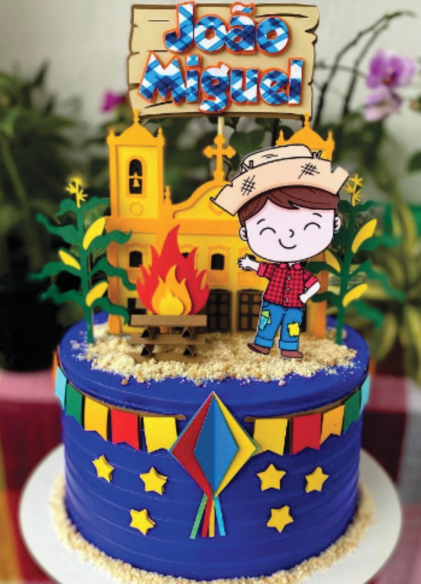 Topo de Bolo Festa Junina Menino Arquivo de Corte