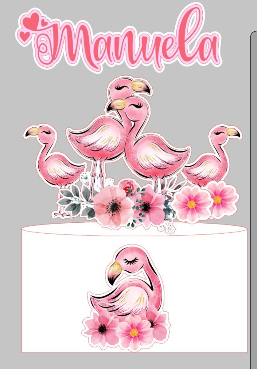 TOPO DE BOLO FLAMINGO ARQUIVO DE CORTE P/ STUDIO SILHOUETTE
