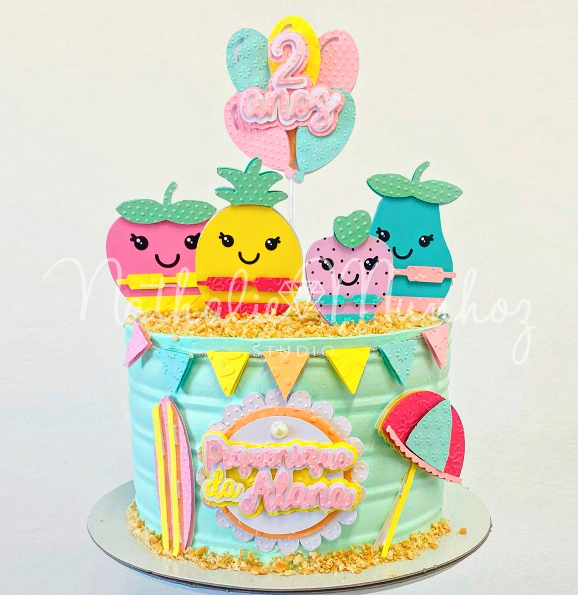 Topo de Bolo - Frutinhas Cute - Arquivo de Corte