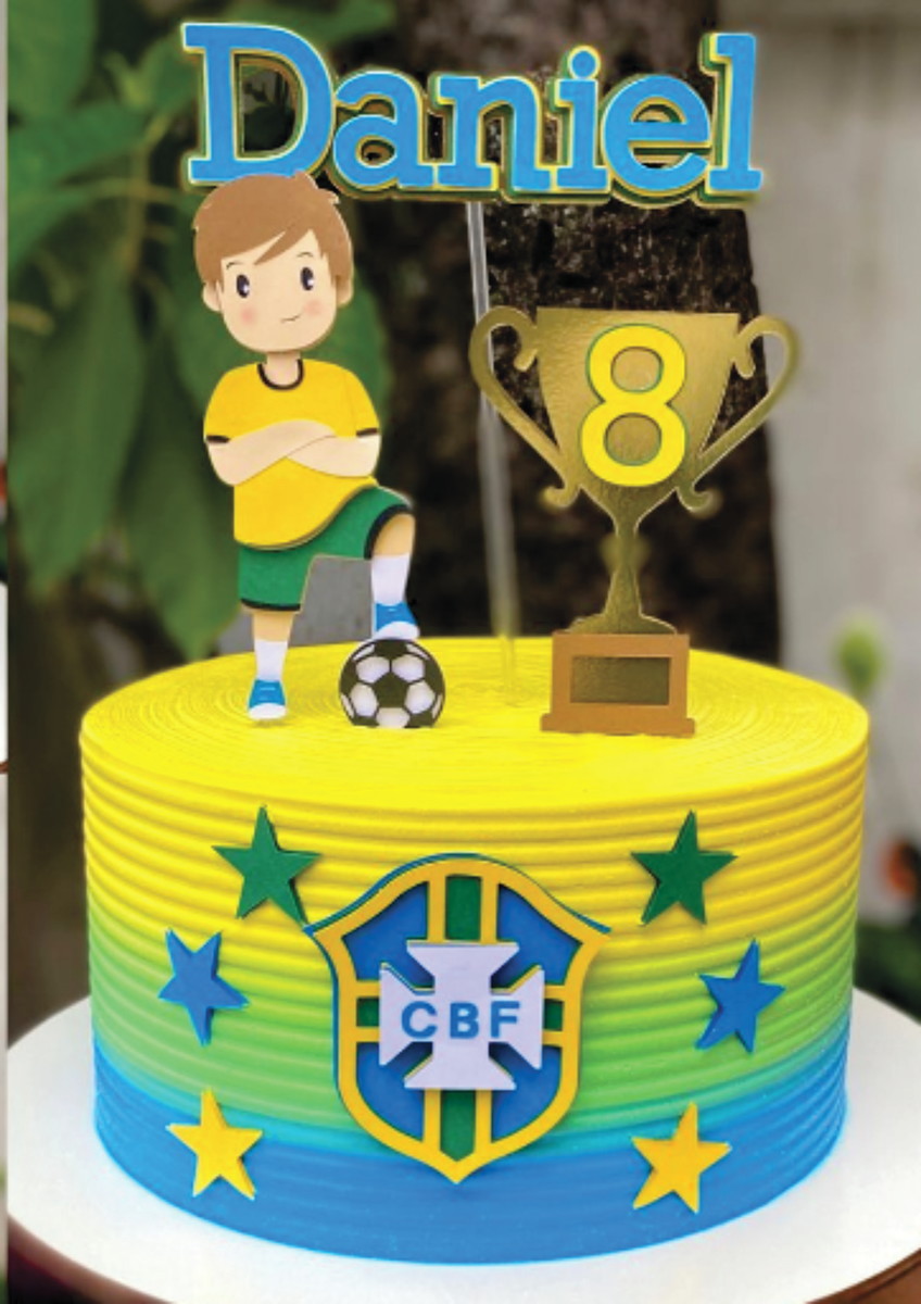 Topo de Bolo Futebol Brasil Arquivo de Corte