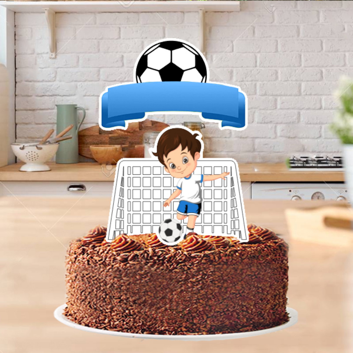 Topo de Bolo Futebol Menino 5674 Arquivo Digital