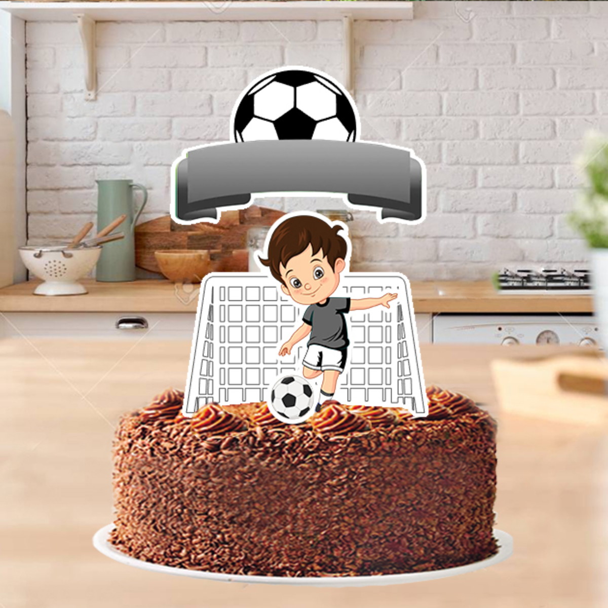 Topo de Bolo Futebol Menino 5675 Arquivo Digital
