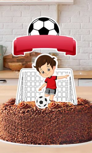 Topo de Bolo Futebol Menino 5676 Arquivo Digital
