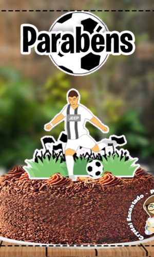 Topo de Bolo Futebol Torcida - Ref 4810 Arquivo Digital