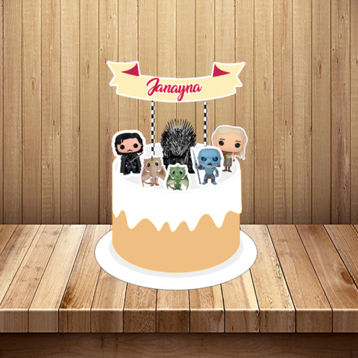 Topo de Bolo Game Of Thrones Cute - Arquivo Digital