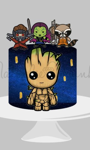 Topo de Bolo Guardiões da Galáxia Cute- Arquivo de Corte