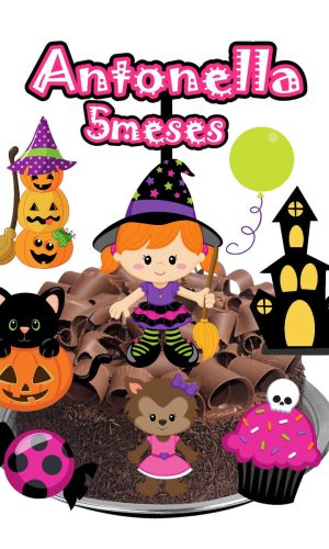 Topo de Bolo - Halloween Menina