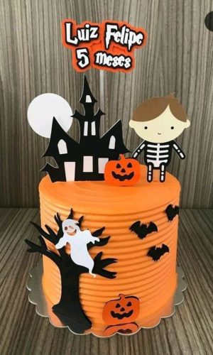 Topo de Bolo Halloween Menino + 4 Arquivos a Sua Escolha