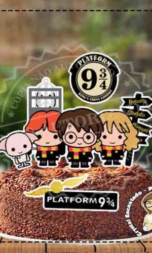 TOPO DE BOLO HARRY POTTER CUTE REF 3328 - ARQUIVO DIGITAL