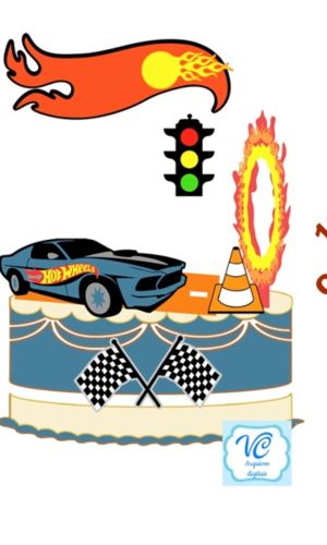 Topo de bolo Hot Wheels Arquivo de corte - camadas
