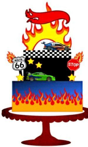 TOPO DE BOLO HOTWHEELS CAMADAS (#348) - STUDIO
