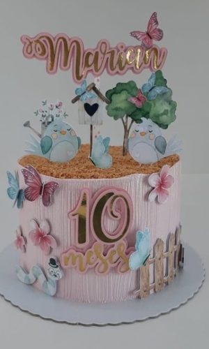 Topo de Bolo Jardim Aquarelado Arquivo de Corte Studio/PDF