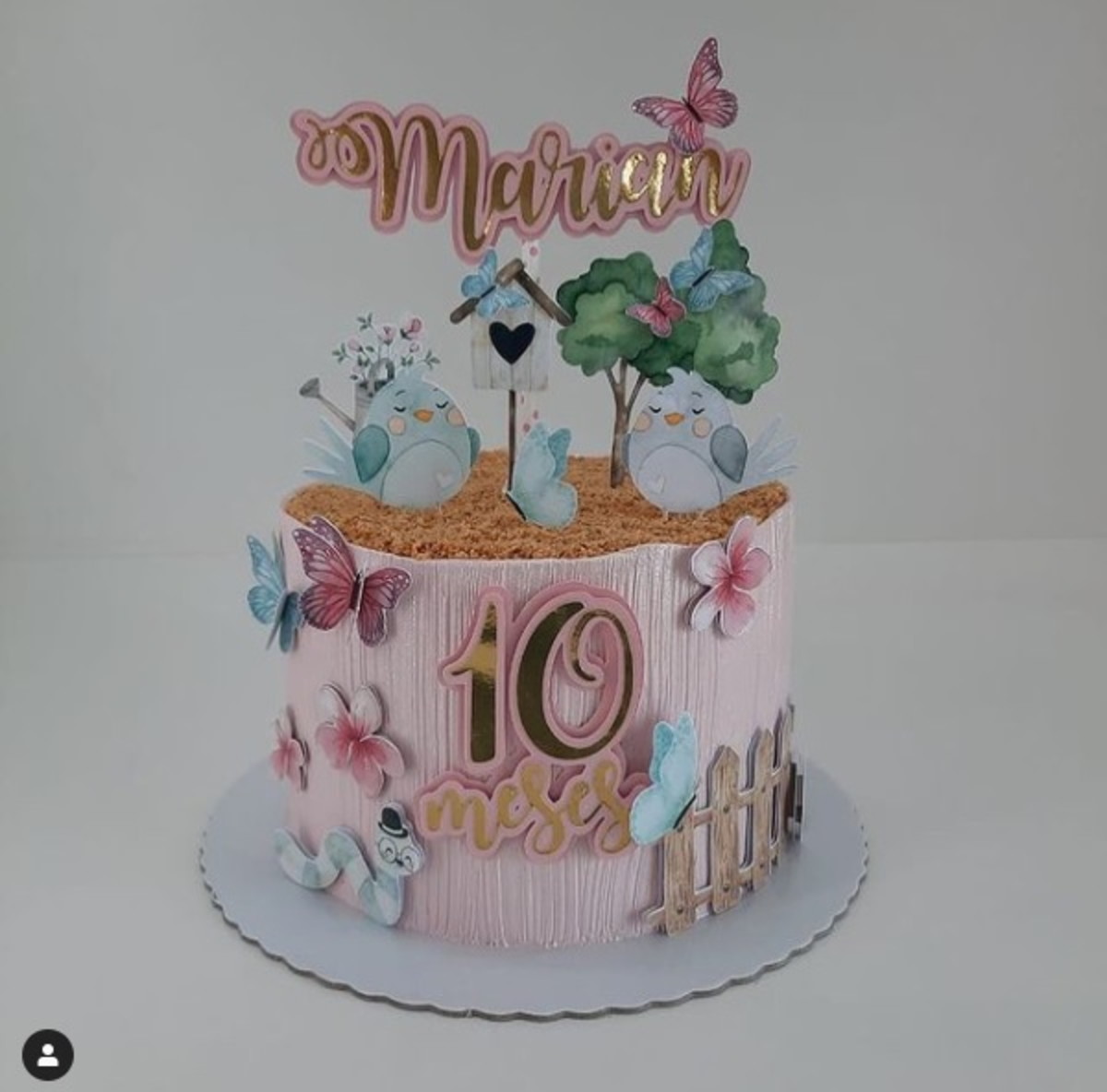 Topo de Bolo Jardim Aquarelado Arquivo de Corte Studio/PDF