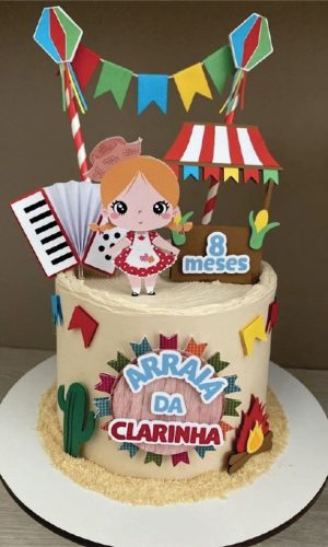 Topo de Bolo Junino Menina Arquivo de Corte