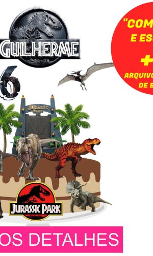 Topo de Bolo Jurassic Park 2 (Máquina Silhouette)